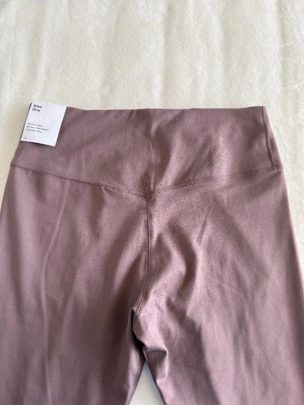 Nike One Dri-FIT Mid Rise Full Length Leggings Mauve Women's M NWT